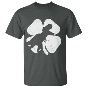 Dinosaur St Patricks Day Shamrock T Shirt Silhouette Boys Toddler Kids TS10 Dark Heather Print Your Wear