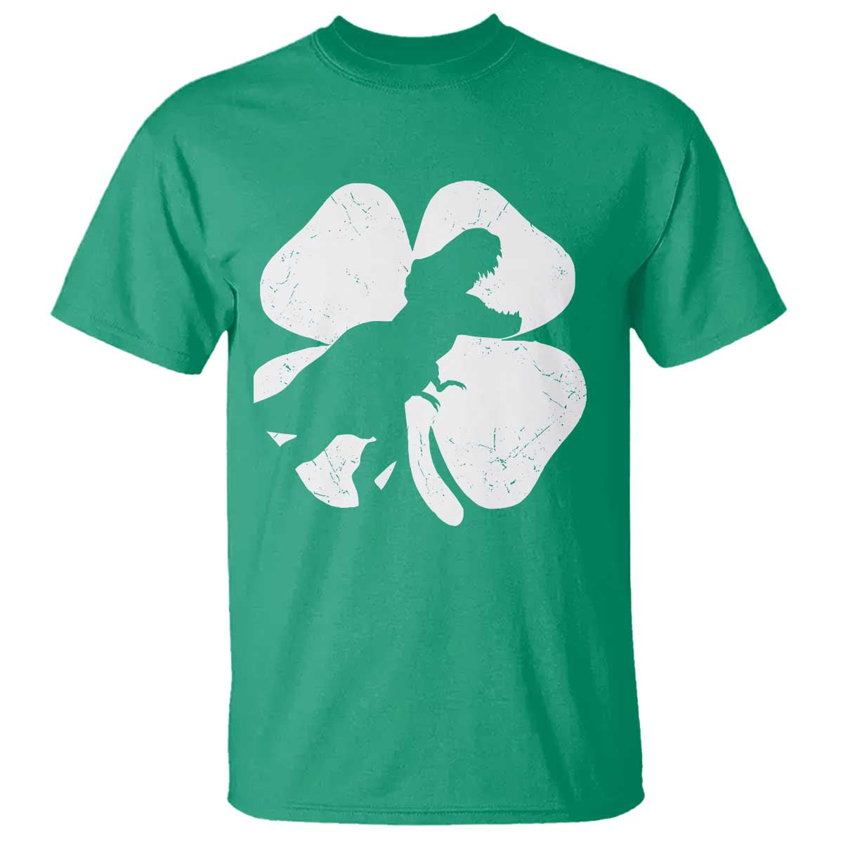 Dinosaur St Patricks Day Shamrock T Shirt Silhouette Boys Toddler Kids TS10 Irish Green Print Your Wear