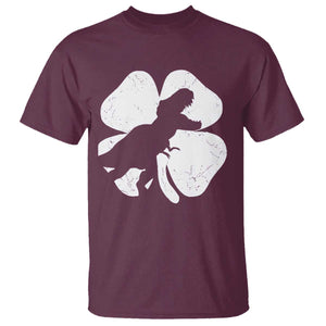 Dinosaur St Patricks Day Shamrock T Shirt Silhouette Boys Toddler Kids TS10 Maroon Print Your Wear