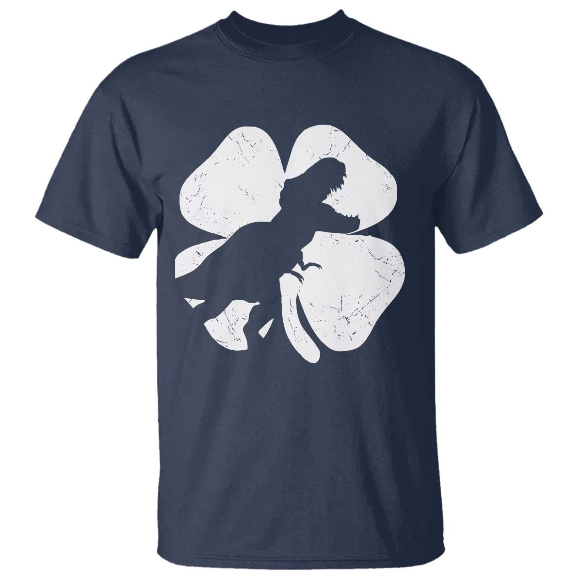 Dinosaur St Patricks Day Shamrock T Shirt Silhouette Boys Toddler Kids TS10 Navy Print Your Wear