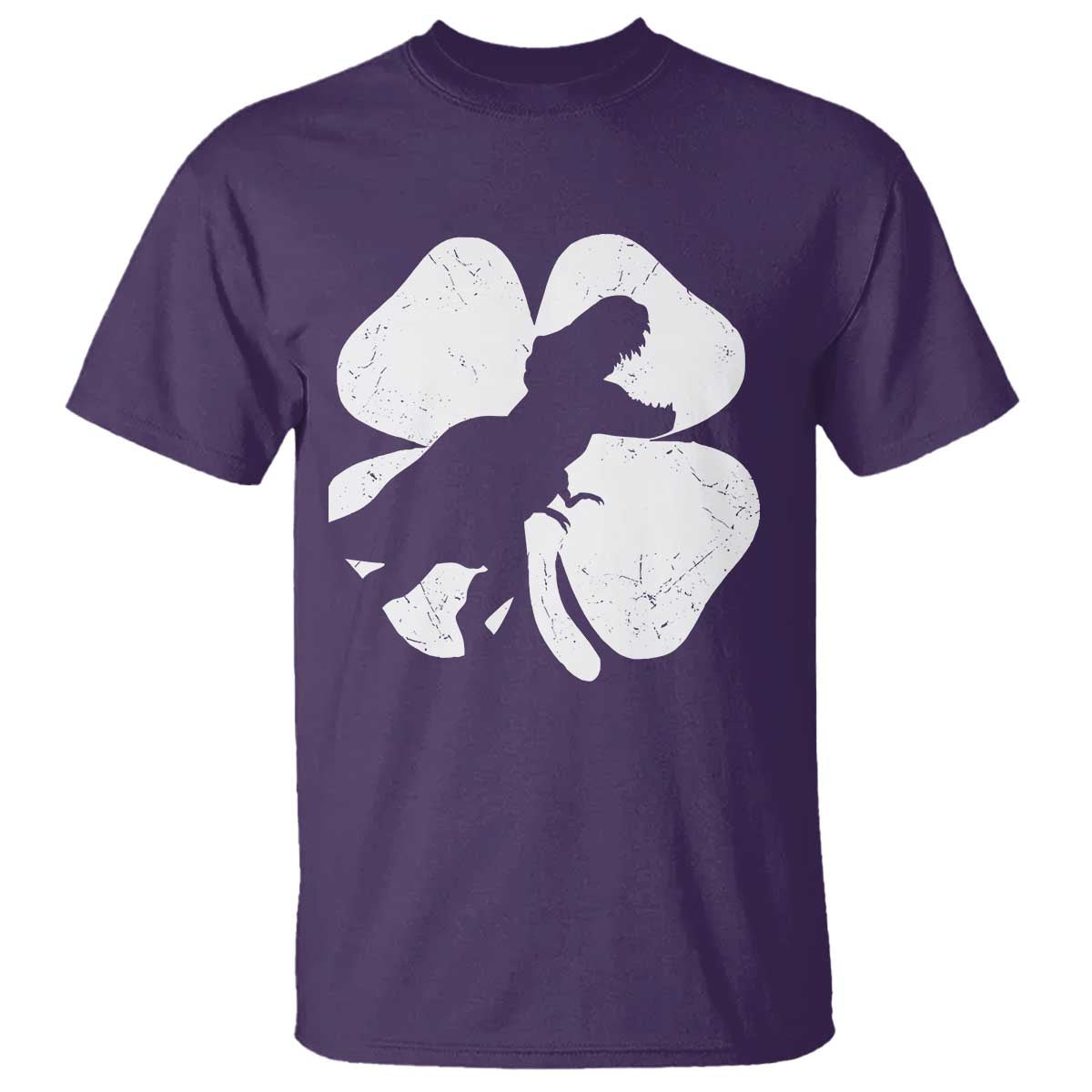 Dinosaur St Patricks Day Shamrock T Shirt Silhouette Boys Toddler Kids TS10 Purple Print Your Wear