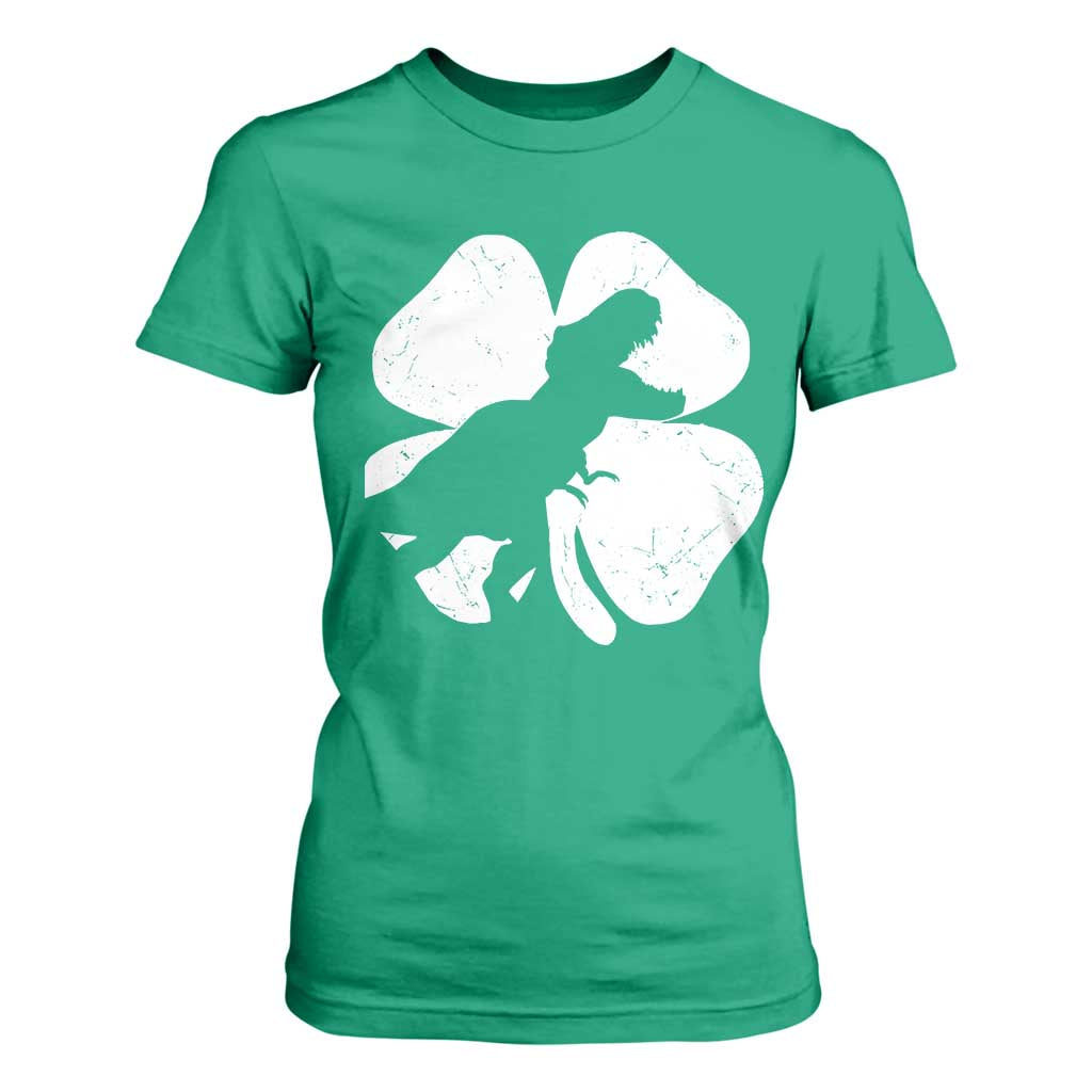 Dinosaur St Patricks Day Shamrock T Shirt For Women Silhouette Boys Toddler Kids TS10 Irish Green Print Your Wear