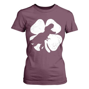 Dinosaur St Patricks Day Shamrock T Shirt For Women Silhouette Boys Toddler Kids TS10 Maroon Print Your Wear