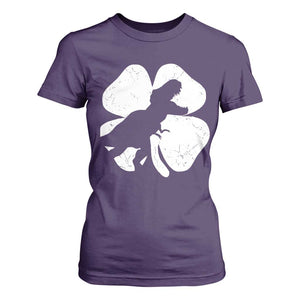 Dinosaur St Patricks Day Shamrock T Shirt For Women Silhouette Boys Toddler Kids TS10 Purple Print Your Wear