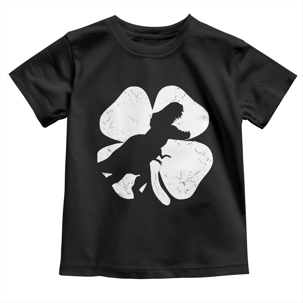 Dinosaur St Patricks Day Shamrock Toddler T Shirt Silhouette Boys Toddler Kids TS10 Black Print Your Wear