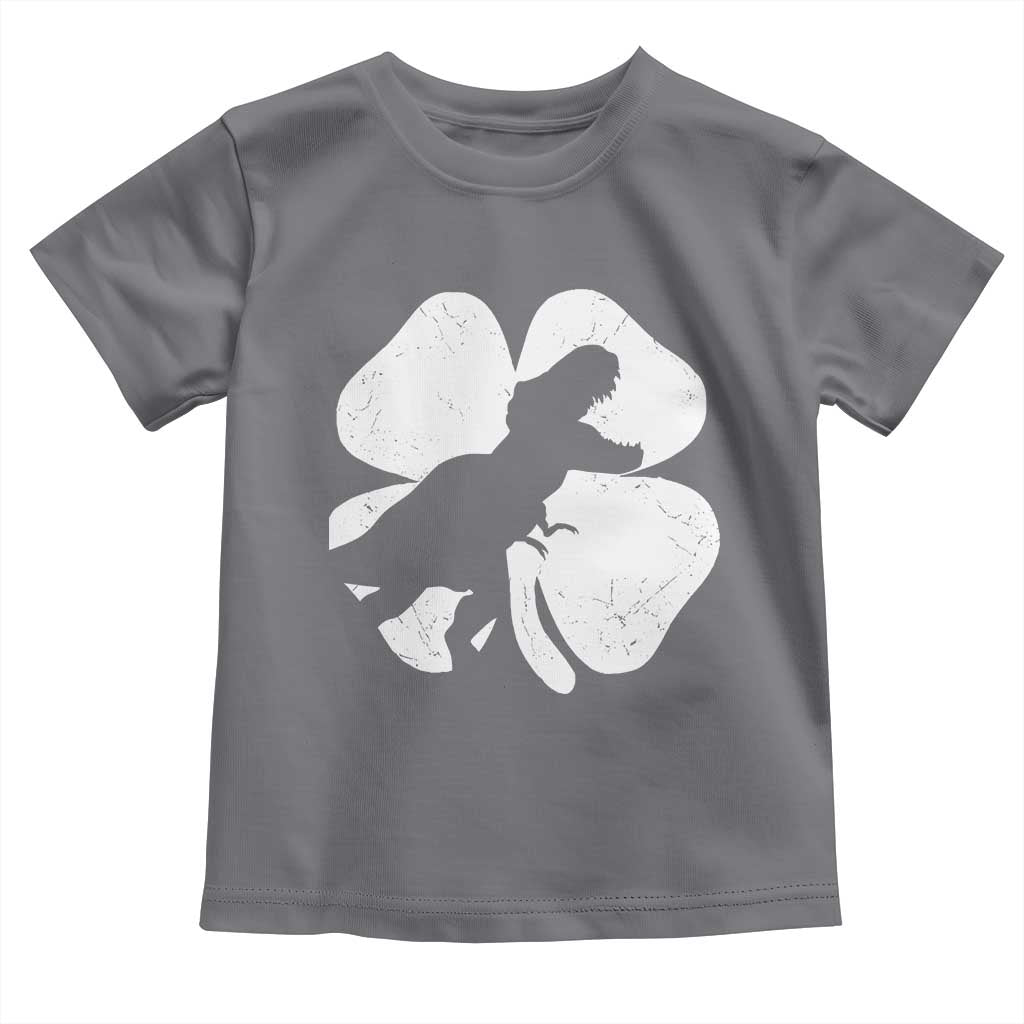 Dinosaur St Patricks Day Shamrock Toddler T Shirt Silhouette Boys Toddler Kids TS10 Charcoal Print Your Wear