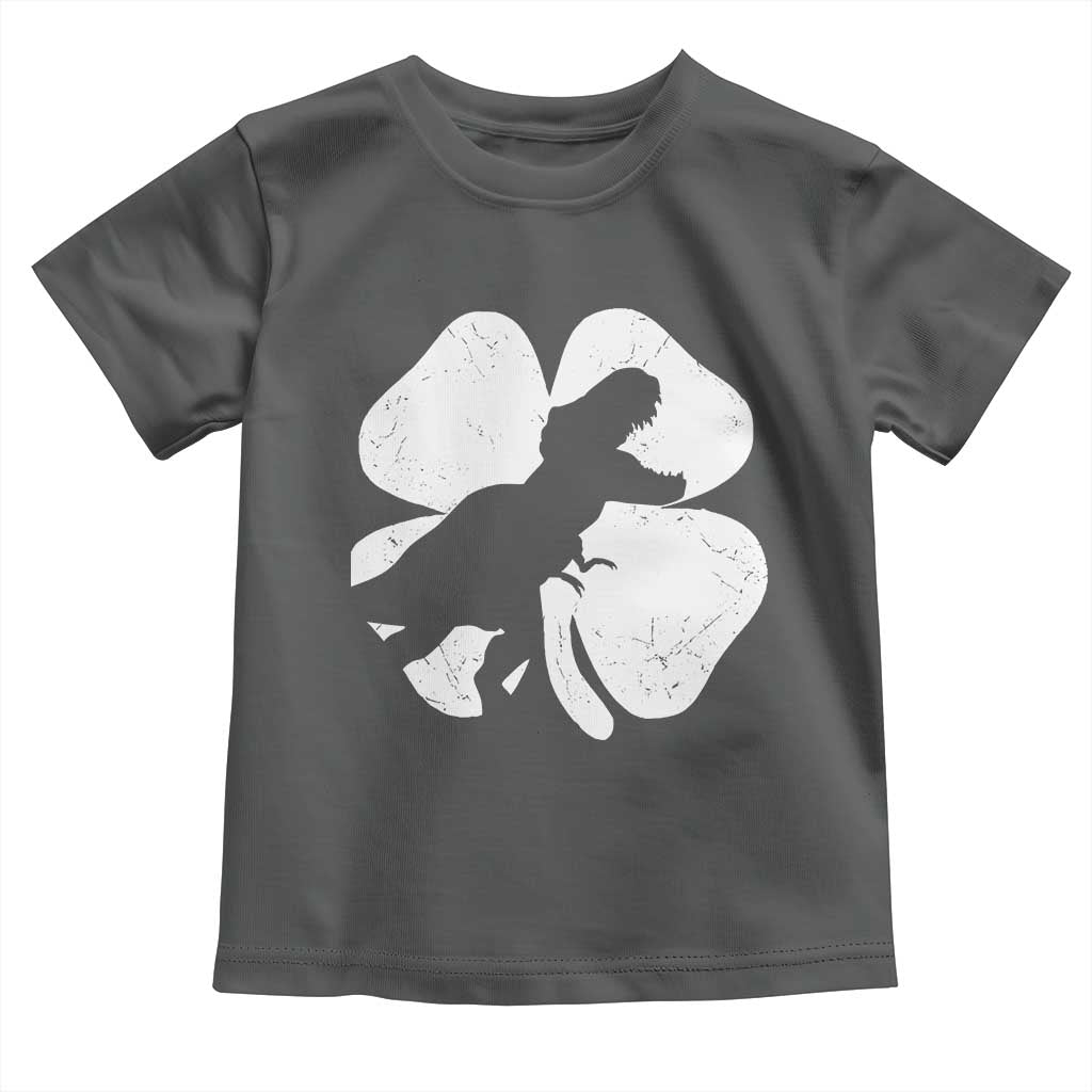 Dinosaur St Patricks Day Shamrock Toddler T Shirt Silhouette Boys Toddler Kids TS10 Dark Heather Print Your Wear