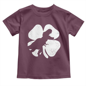 Dinosaur St Patricks Day Shamrock Toddler T Shirt Silhouette Boys Toddler Kids TS10 Maroon Print Your Wear