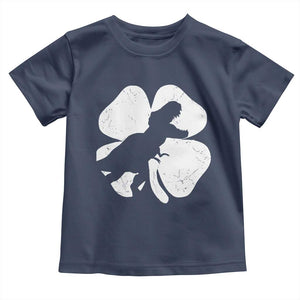 Dinosaur St Patricks Day Shamrock Toddler T Shirt Silhouette Boys Toddler Kids TS10 Navy Print Your Wear
