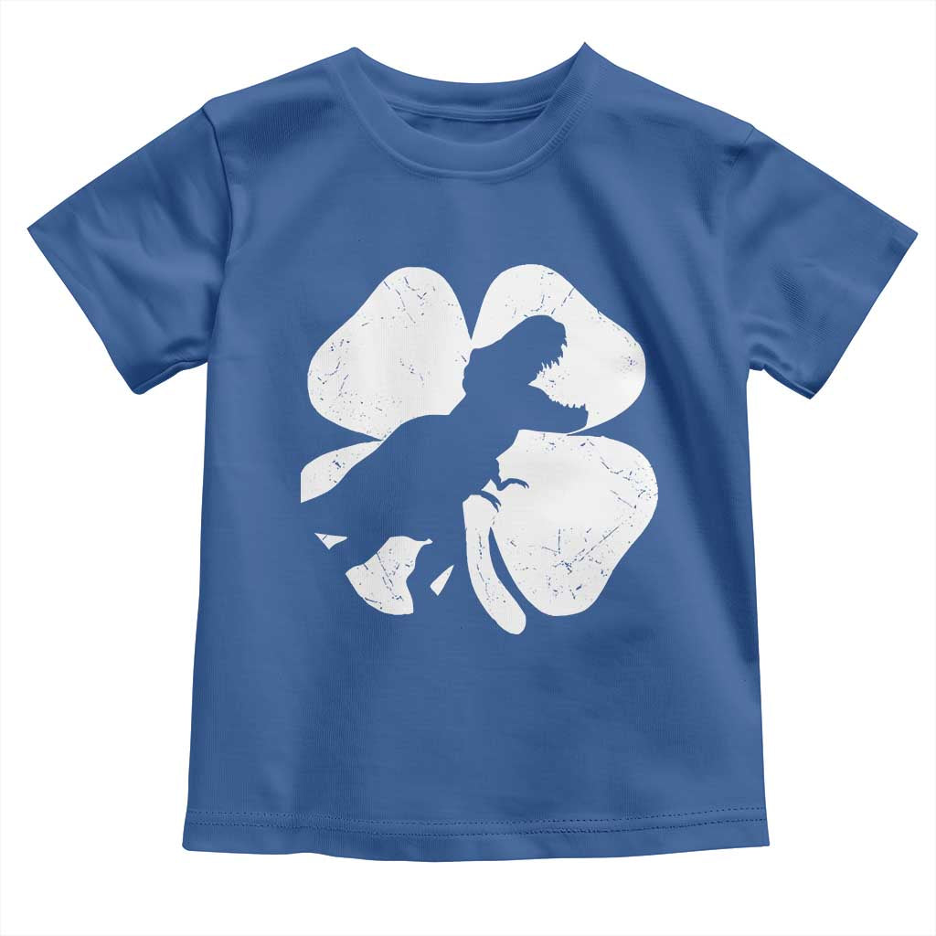 Dinosaur St Patricks Day Shamrock Toddler T Shirt Silhouette Boys Toddler Kids TS10 Royal Blue Print Your Wear