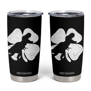 Dinosaur St Patricks Day Shamrock Tumbler Cup Silhouette Boys Toddler Kids TS10 Black Print Your Wear