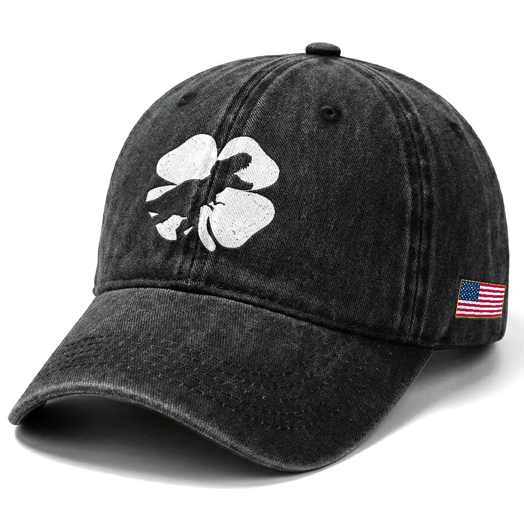 Dinosaur St Patricks Day Shamrock Washed Cotton Baseball Cap Silhouette Boys Toddler Kids TS10 Print Your Wear