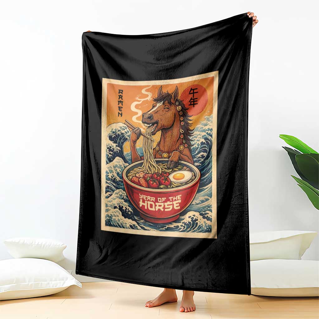 Zodiac Lunar New Year Of The Horse 2026 Throw Blanket Ramen Lovers TS10 Print Your Wear