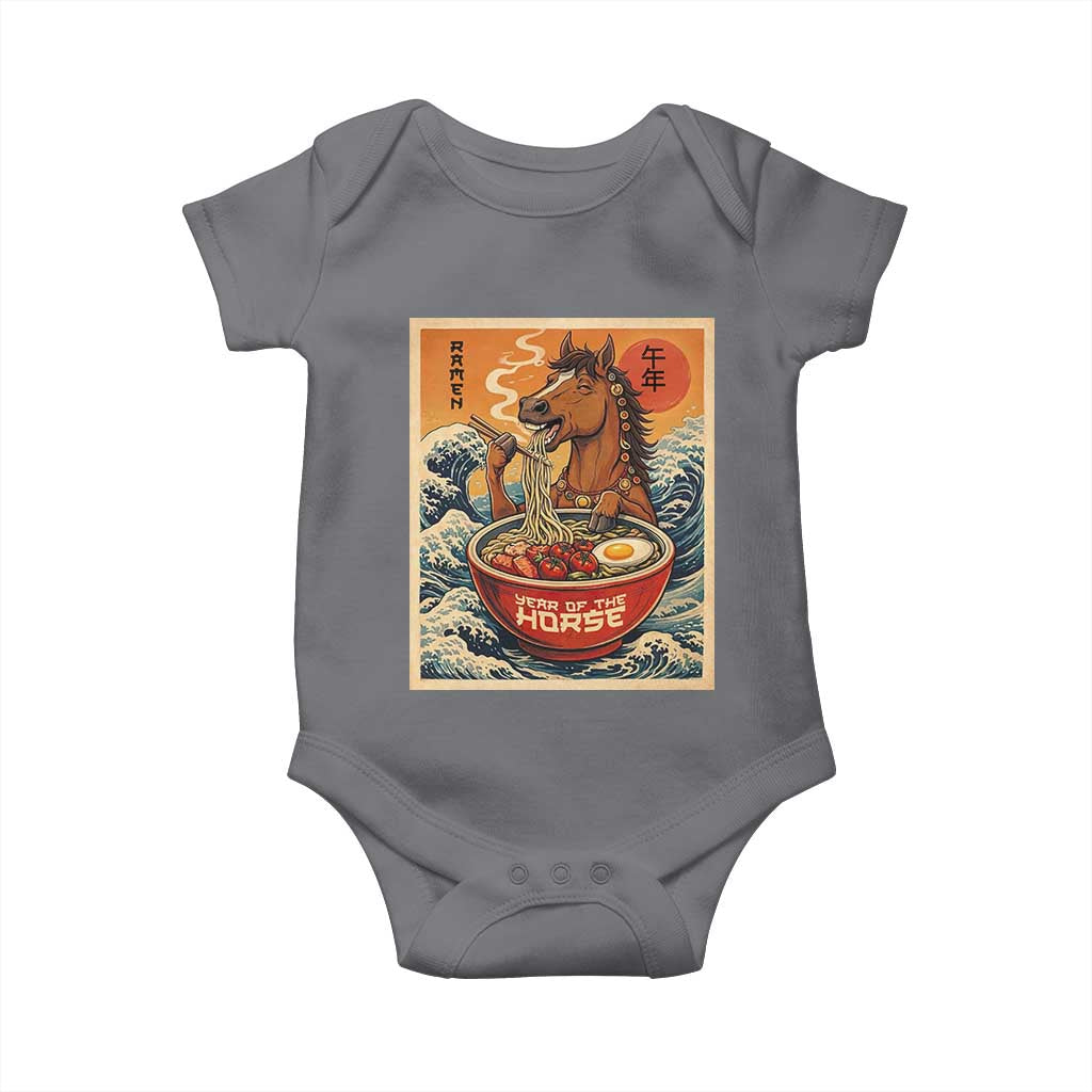 Zodiac Lunar New Year Of The Horse 2026 Baby Onesie Ramen Lovers TS10 Charcoal Print Your Wear
