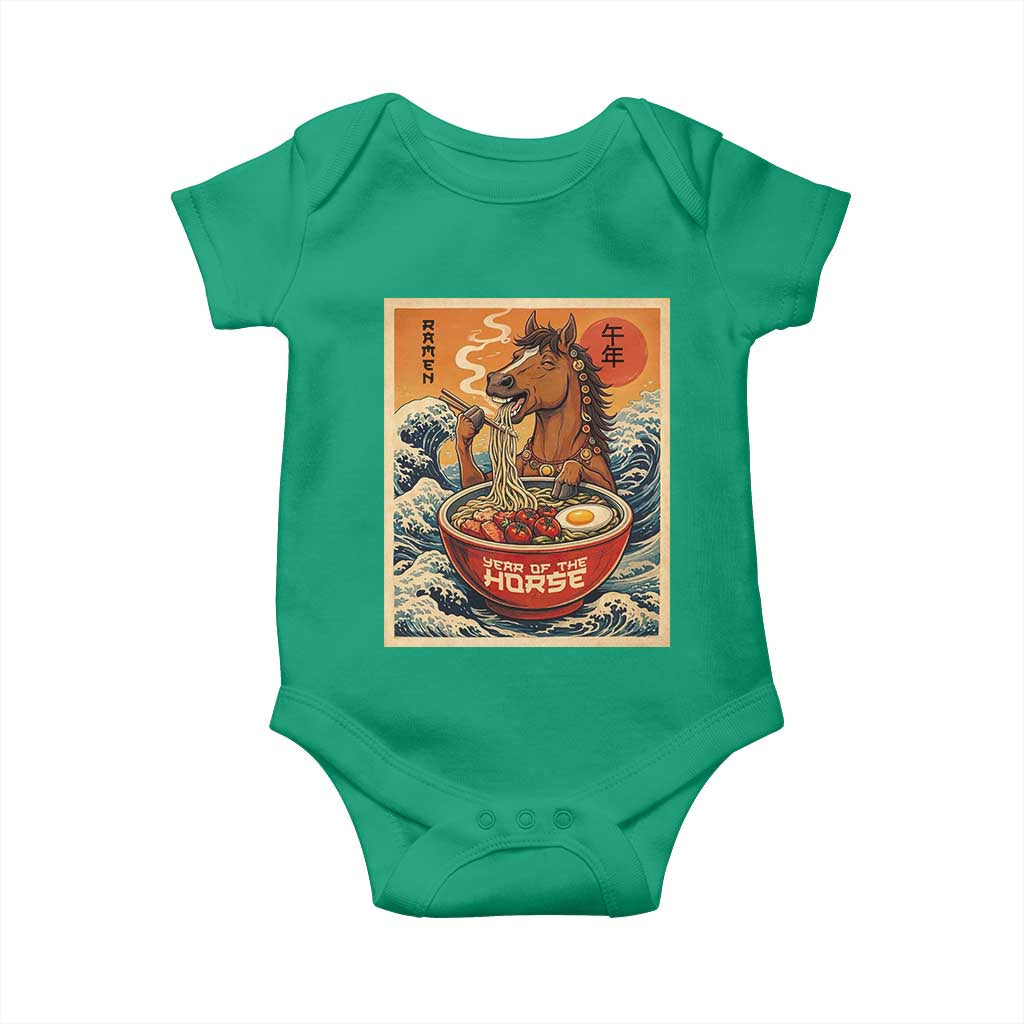 Zodiac Lunar New Year Of The Horse 2026 Baby Onesie Ramen Lovers TS10 Irish Green Print Your Wear