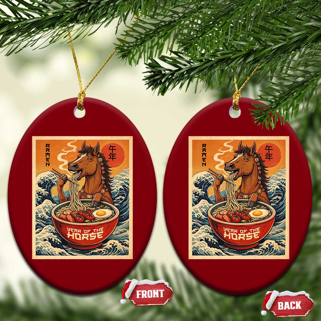 Zodiac Lunar New Year Of The Horse 2026 Ceramic Ornament Ramen Lovers TS10 Print Your Wear