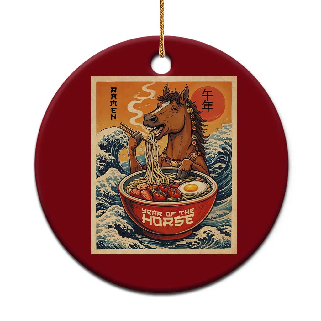 Zodiac Lunar New Year Of The Horse 2026 Ceramic Ornament Ramen Lovers TS10 1pc Red Print Your Wear