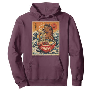 Zodiac Lunar New Year Of The Horse 2026 Hoodie Ramen Lovers TS10 Maroon Print Your Wear