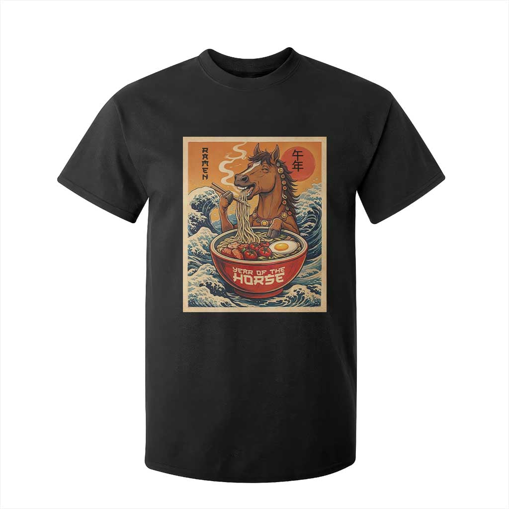 Zodiac Lunar New Year Of The Horse 2026 T Shirt For Kid Ramen Lovers TS10 Black Print Your Wear