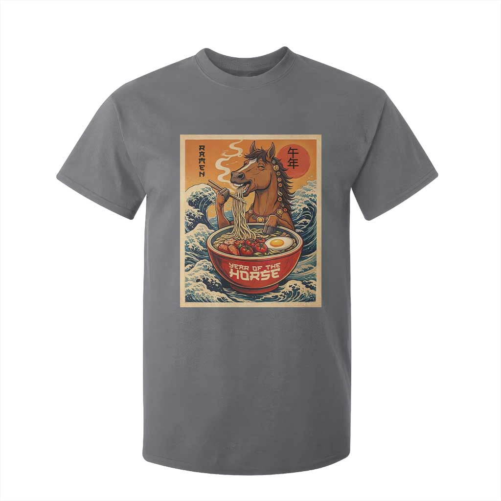 Zodiac Lunar New Year Of The Horse 2026 T Shirt For Kid Ramen Lovers TS10 Charcoal Print Your Wear