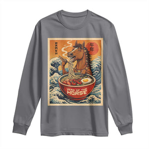 Zodiac Lunar New Year Of The Horse 2026 Long Sleeve Shirt Ramen Lovers TS10 Charcoal Print Your Wear