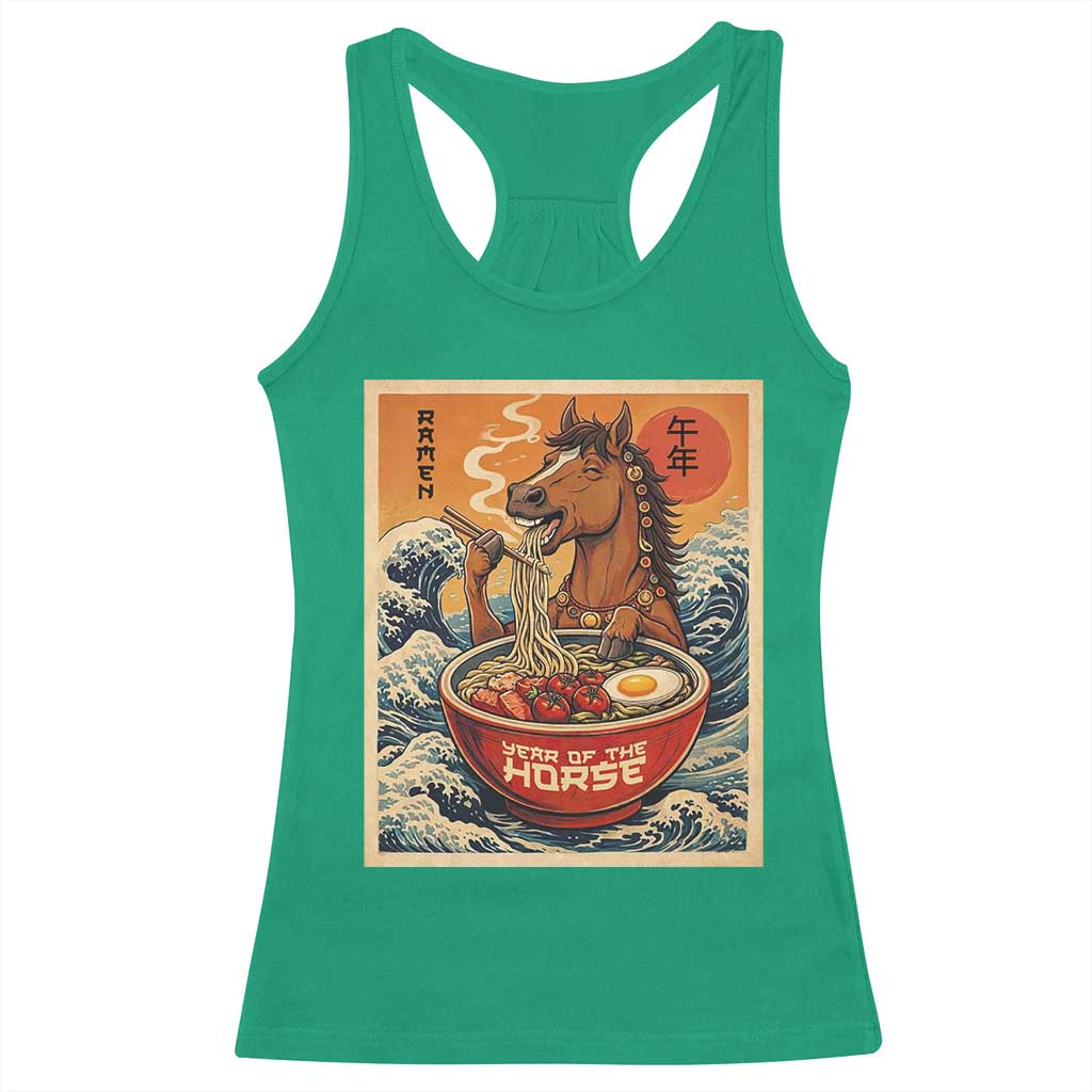 Zodiac Lunar New Year Of The Horse 2026 Racerback Tank Top Ramen Lovers TS10 Irish Green Print Your Wear