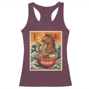Zodiac Lunar New Year Of The Horse 2026 Racerback Tank Top Ramen Lovers TS10 Maroon Print Your Wear