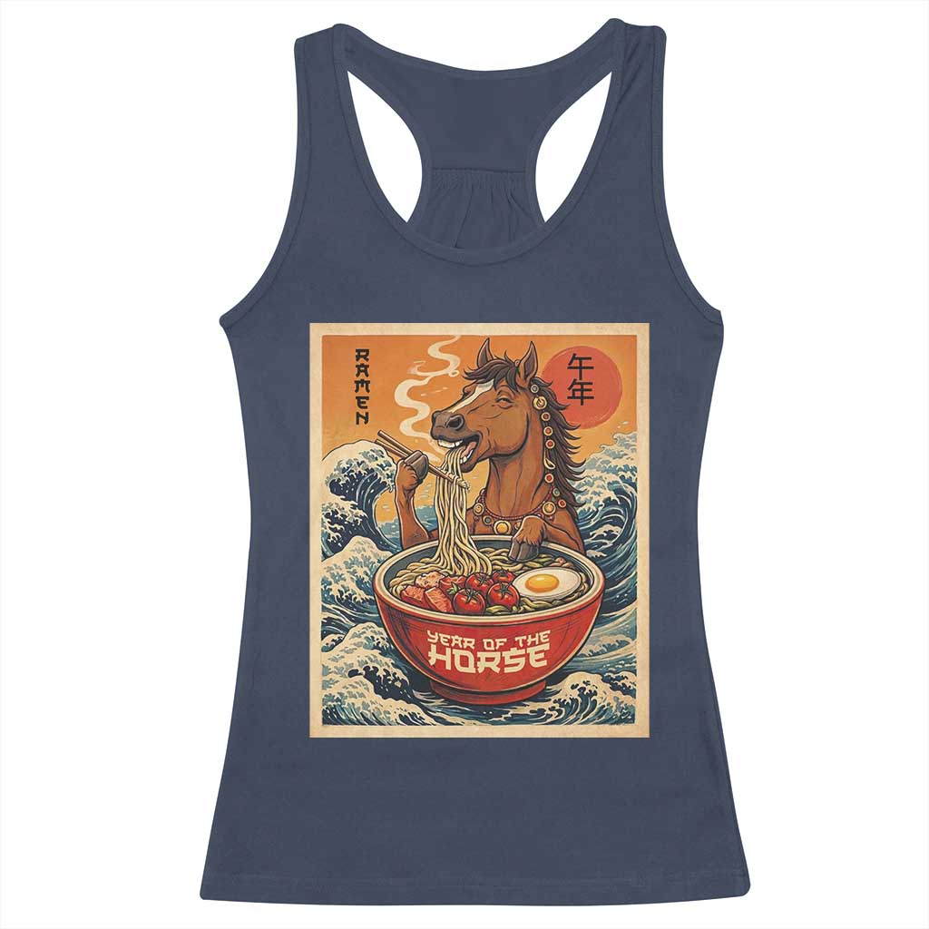 Zodiac Lunar New Year Of The Horse 2026 Racerback Tank Top Ramen Lovers TS10 Navy Print Your Wear