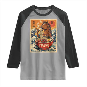 Zodiac Lunar New Year Of The Horse 2026 Raglan Shirt Ramen Lovers TS10 Sport Gray Black Print Your Wear