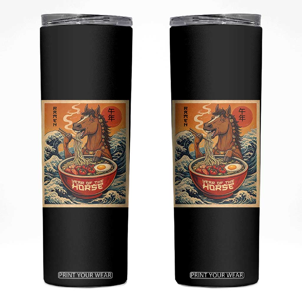 Zodiac Lunar New Year Of The Horse 2026 Skinny Tumbler Ramen Lovers TS10 Black Print Your Wear