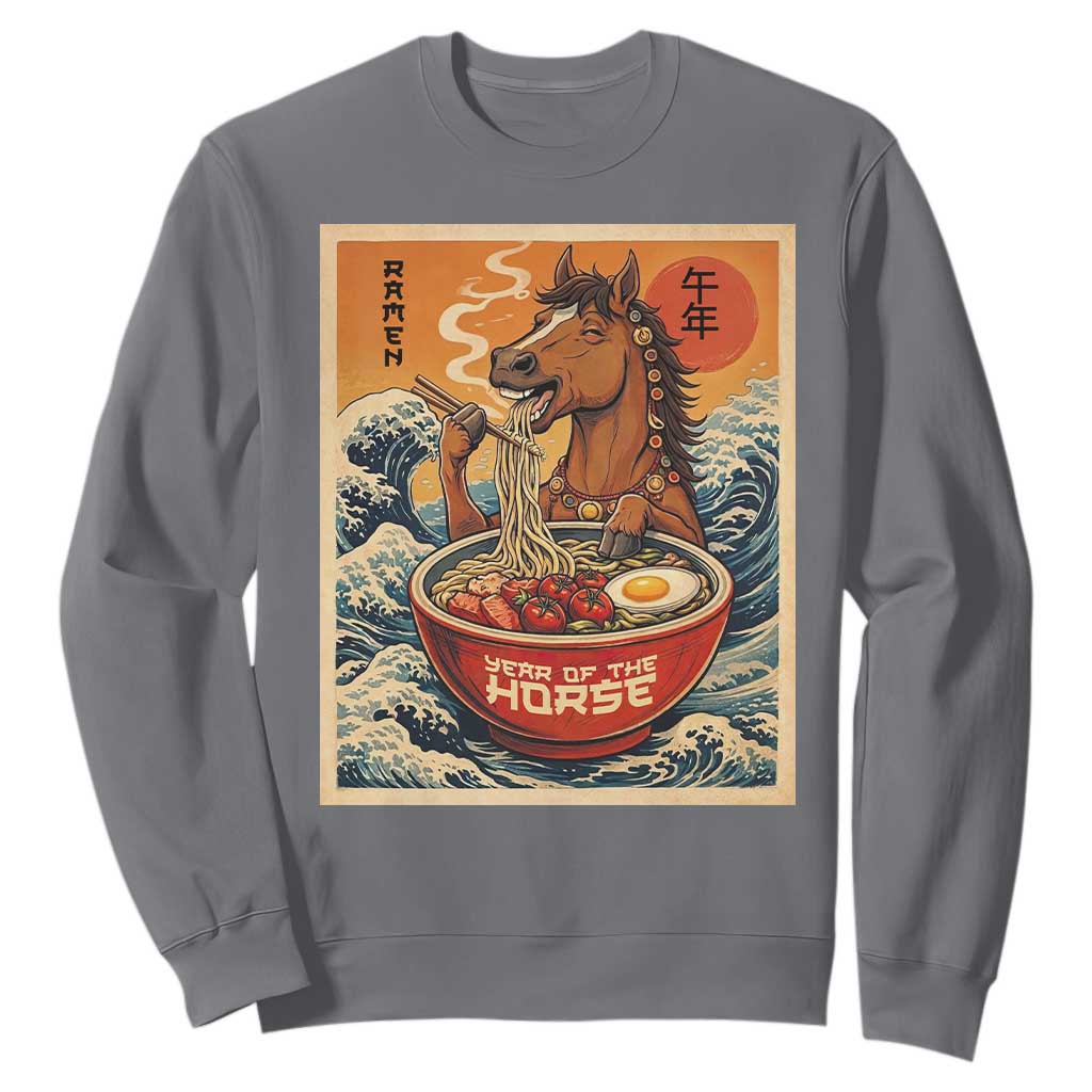 Zodiac Lunar New Year Of The Horse 2026 Sweatshirt Ramen Lovers TS10 Charcoal Print Your Wear