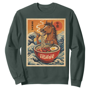 Zodiac Lunar New Year Of The Horse 2026 Sweatshirt Ramen Lovers TS10 Dark Forest Green Print Your Wear