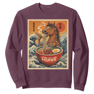 Zodiac Lunar New Year Of The Horse 2026 Sweatshirt Ramen Lovers TS10 Maroon Print Your Wear