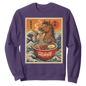 Zodiac Lunar New Year Of The Horse 2026 Sweatshirt Ramen Lovers TS10 Purple Print Your Wear