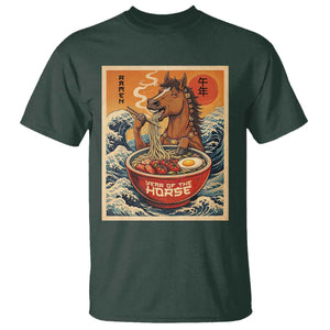 Zodiac Lunar New Year Of The Horse 2026 T Shirt Ramen Lovers TS10 Dark Forest Green Print Your Wear
