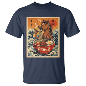 Zodiac Lunar New Year Of The Horse 2026 T Shirt Ramen Lovers TS10 Navy Print Your Wear
