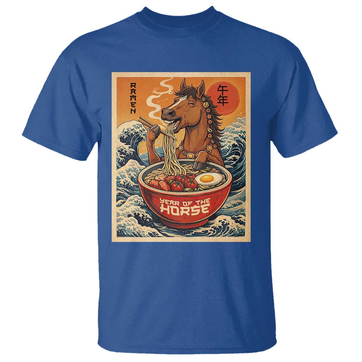 Zodiac Lunar New Year Of The Horse 2026 T Shirt Ramen Lovers TS10 Royal Blue Print Your Wear