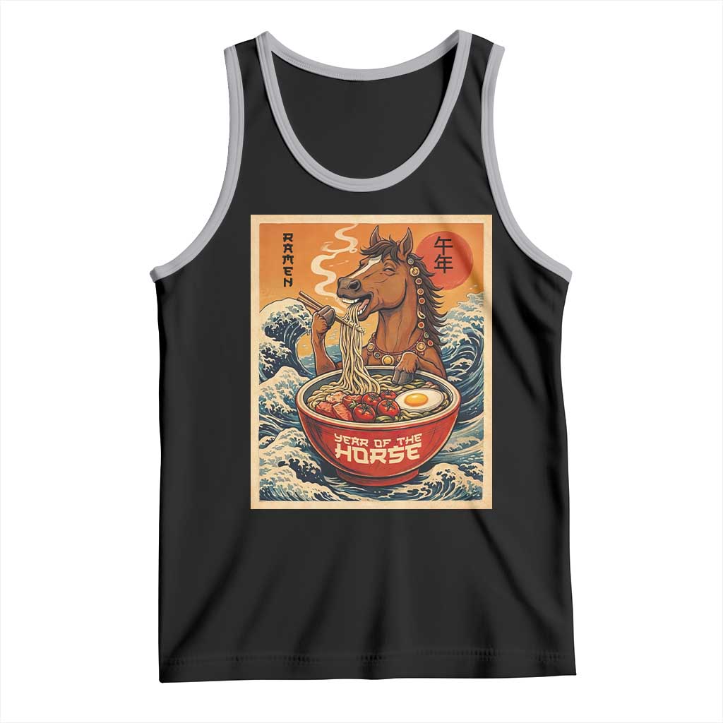 Zodiac Lunar New Year Of The Horse 2026 Tank Top Ramen Lovers TS10 Black Athletic Heather Print Your Wear