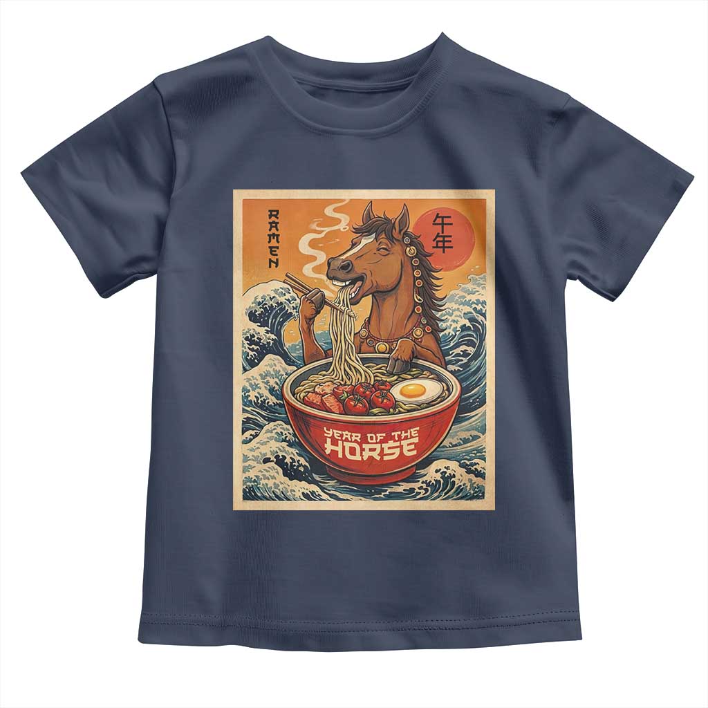 Zodiac Lunar New Year Of The Horse 2026 Toddler T Shirt Ramen Lovers TS10 Navy Print Your Wear