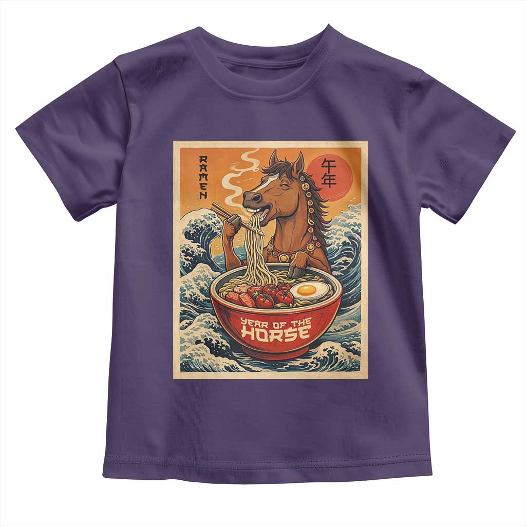 Zodiac Lunar New Year Of The Horse 2026 Toddler T Shirt Ramen Lovers TS10 Purple Print Your Wear