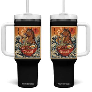 Zodiac Lunar New Year Of The Horse 2026 Tumbler With Handle Ramen Lovers TS10 One Size: 40 oz Black Print Your Wear