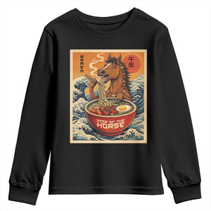Zodiac Lunar New Year Of The Horse 2026 Youth Sweatshirt Ramen Lovers TS10 Black Print Your Wear