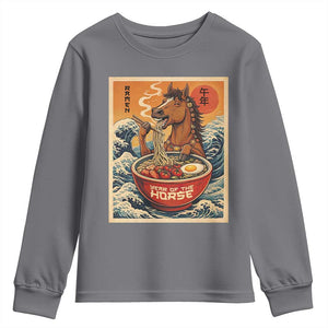 Zodiac Lunar New Year Of The Horse 2026 Youth Sweatshirt Ramen Lovers TS10 Charcoal Print Your Wear