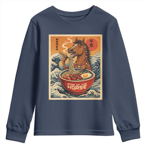Zodiac Lunar New Year Of The Horse 2026 Youth Sweatshirt Ramen Lovers TS10 Navy Print Your Wear