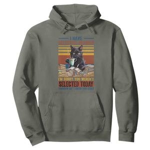 Selected Cat Humor Hoodie Funny I Have Selective Hearing You Werent Vintage TS10 Military Green Print Your Wear