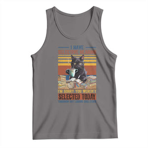Selected Cat Humor Tank Top Funny I Have Selective Hearing You Werent Vintage TS10 Deep Heather Print Your Wear