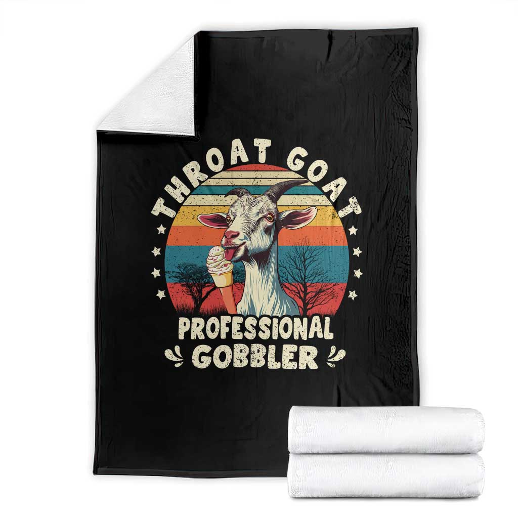 Throat Goat Throw Blanket Funny Dirty Humor Embarrassment Vintage TS10 Black Print Your Wear