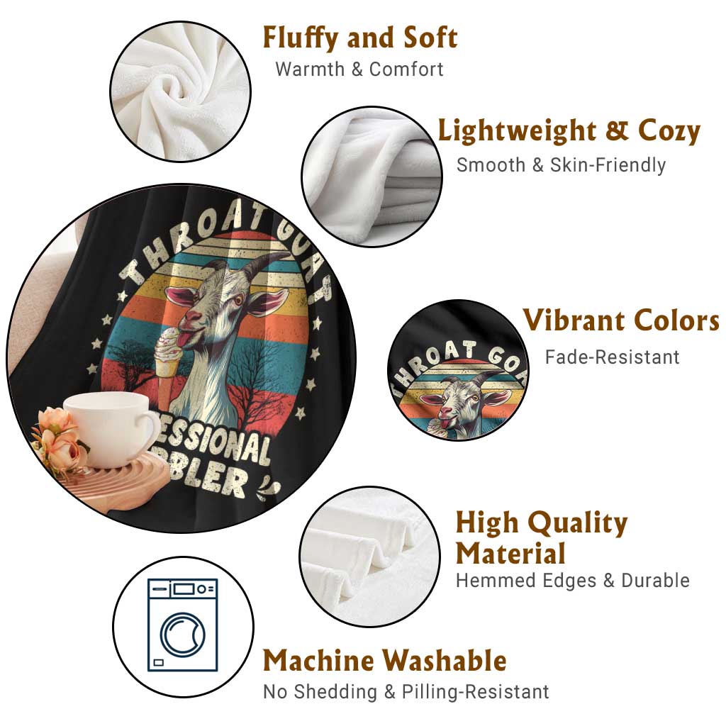 Throat Goat Throw Blanket Funny Dirty Humor Embarrassment Vintage TS10 Print Your Wear