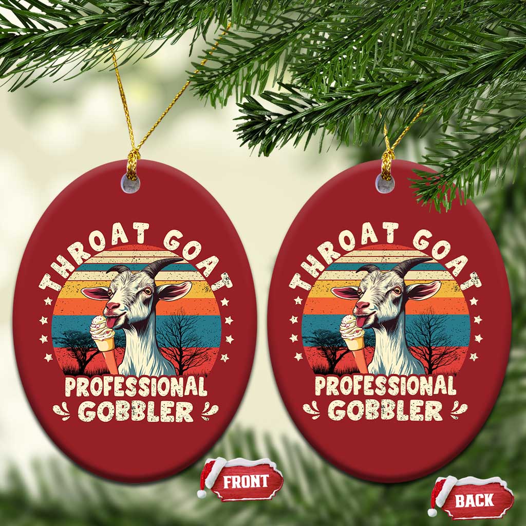 Throat Goat Christmas Ornament Funny Dirty Humor Embarrassment Vintage TS10 Oval Red Print Your Wear