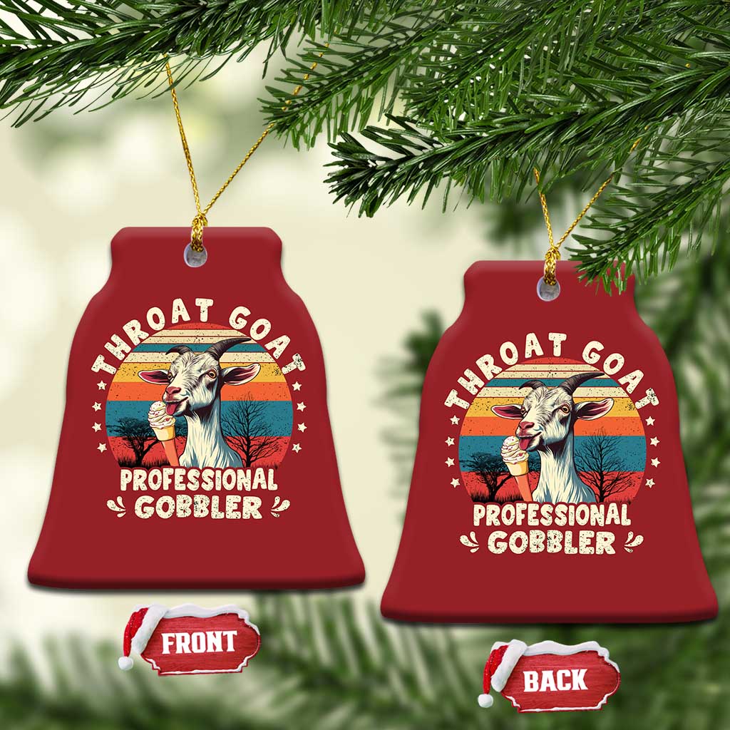 Throat Goat Christmas Ornament Funny Dirty Humor Embarrassment Vintage TS10 Bell Flake Red Print Your Wear